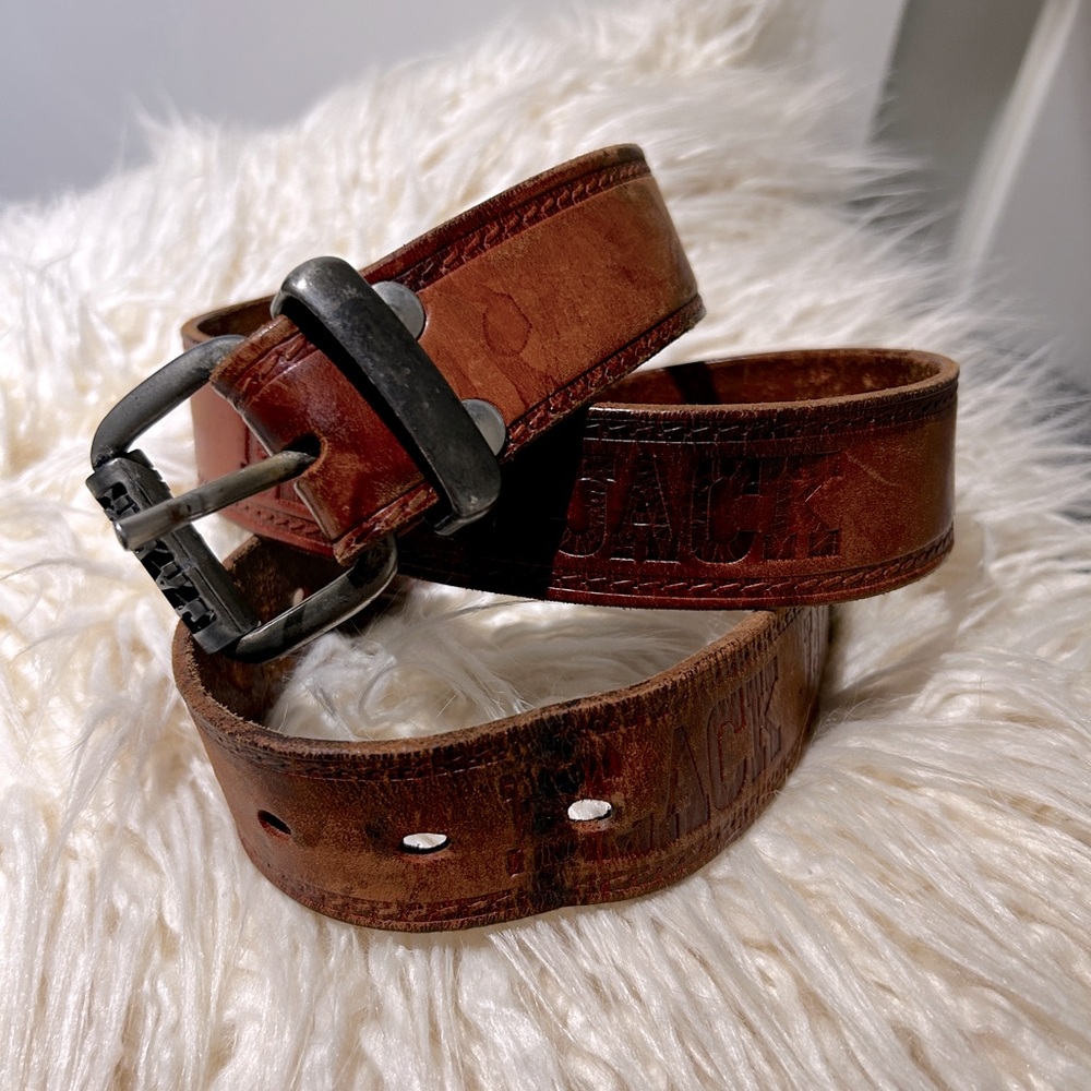 Vintage ‘black jack’ brown leather western belt.